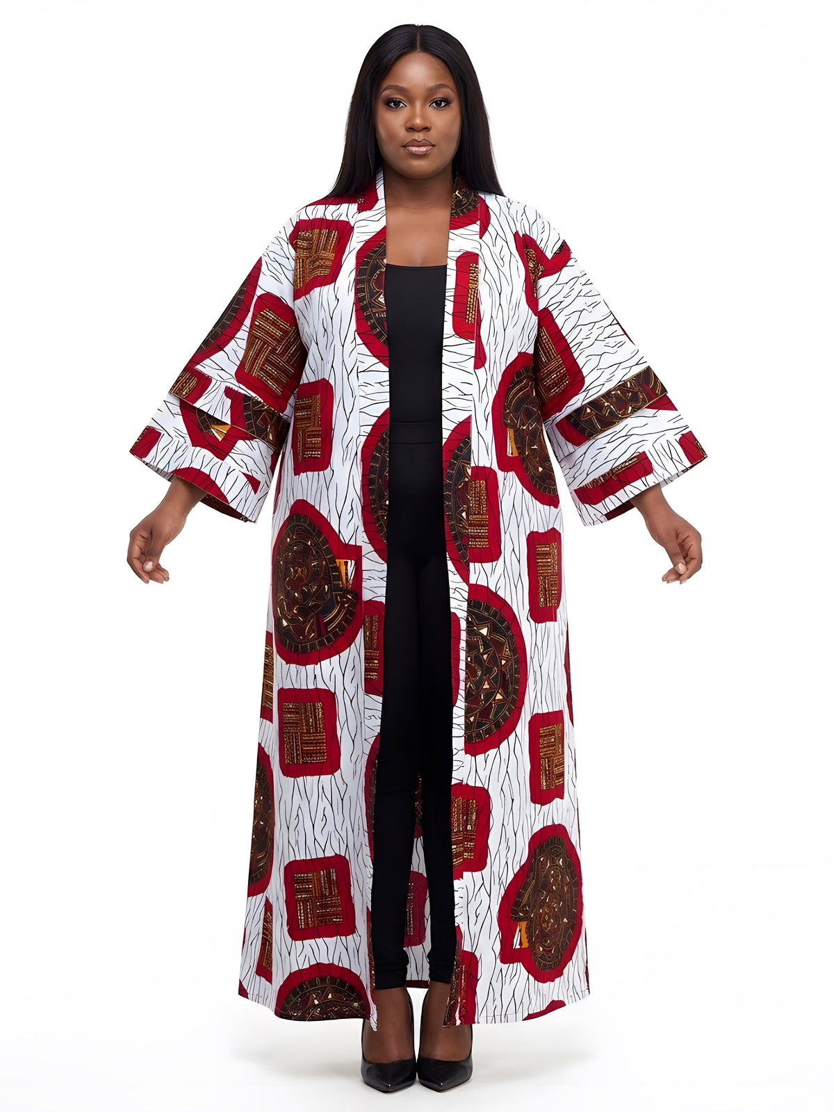 Long African Print Kimono for Women | One Size