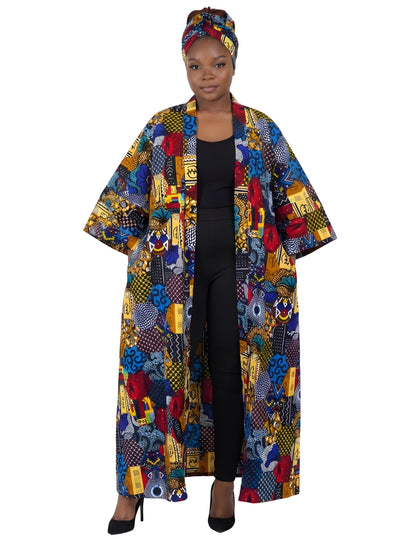 African Long Kimono | Robe | Duster | One Size