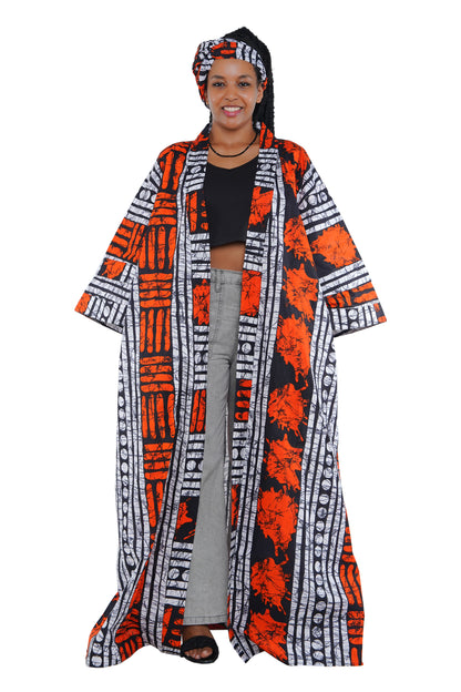 Kente Long Duster | Robe | One Size