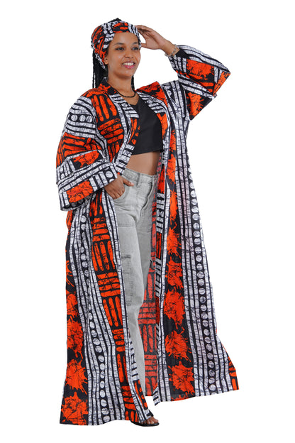 Kente Long Duster | Robe | One Size