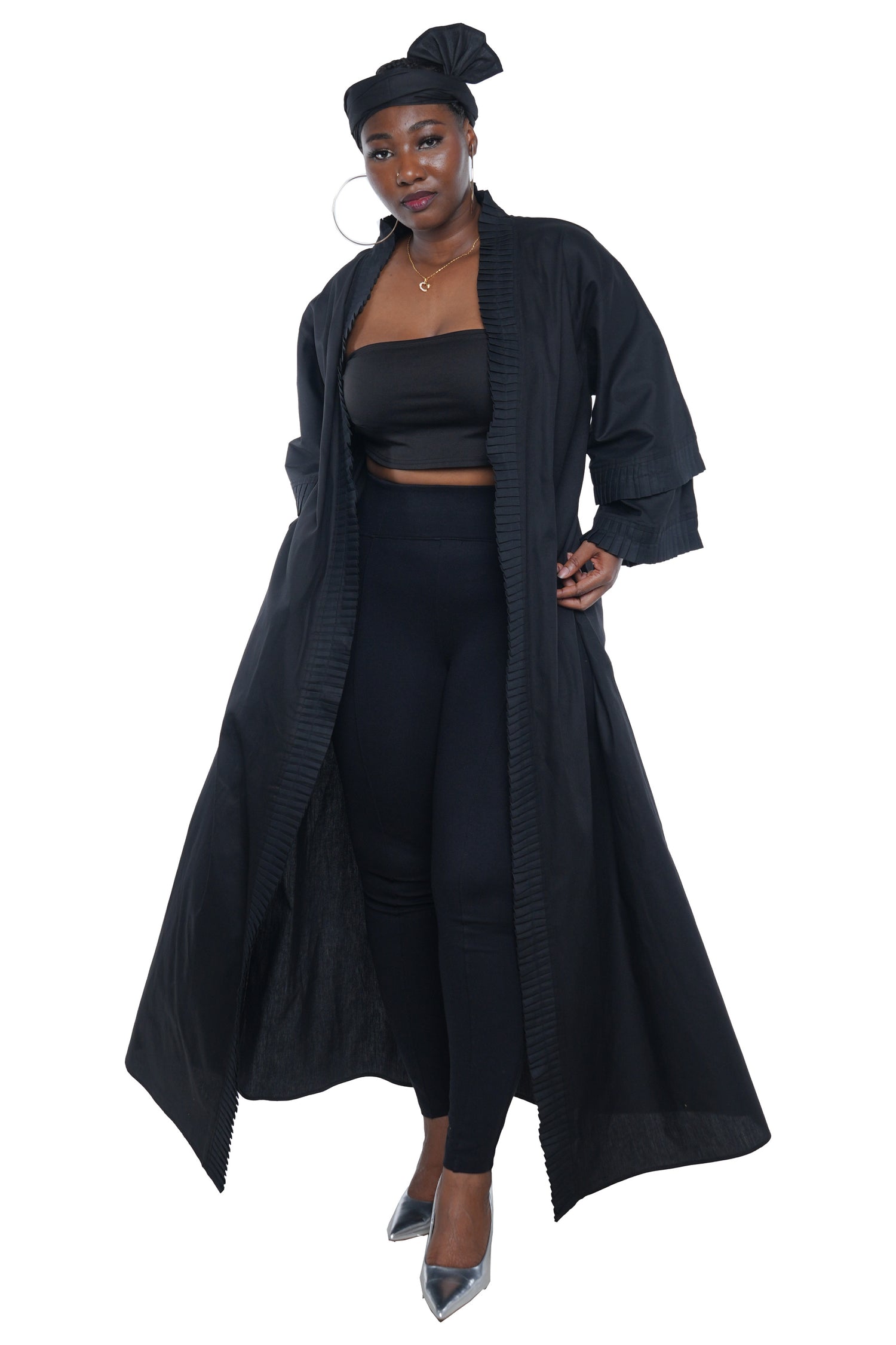 Long Pleated Long Duster | Robe | Kimono
