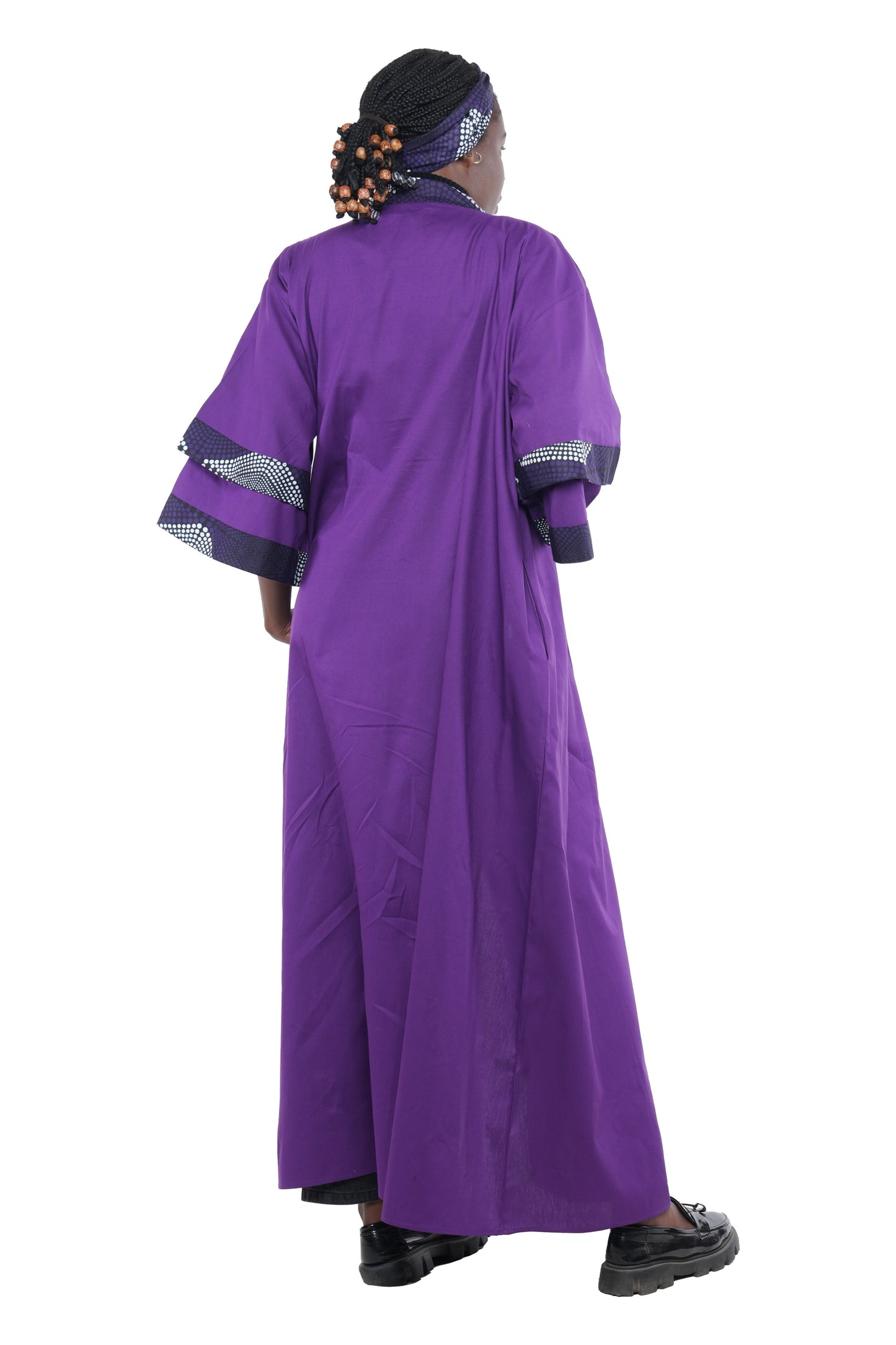 African Purple Long Kimono Jacket