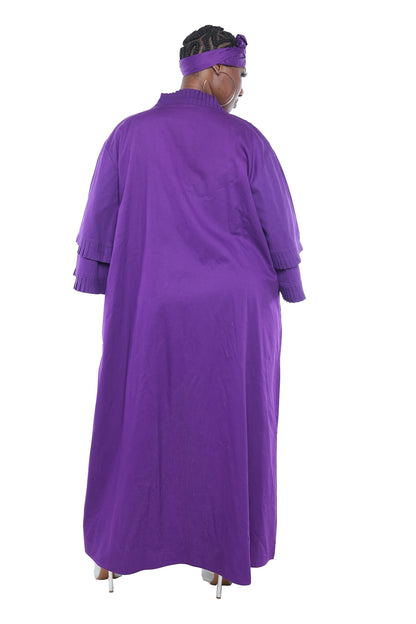 Purple Pleated Long Duster | Robe | Kimono