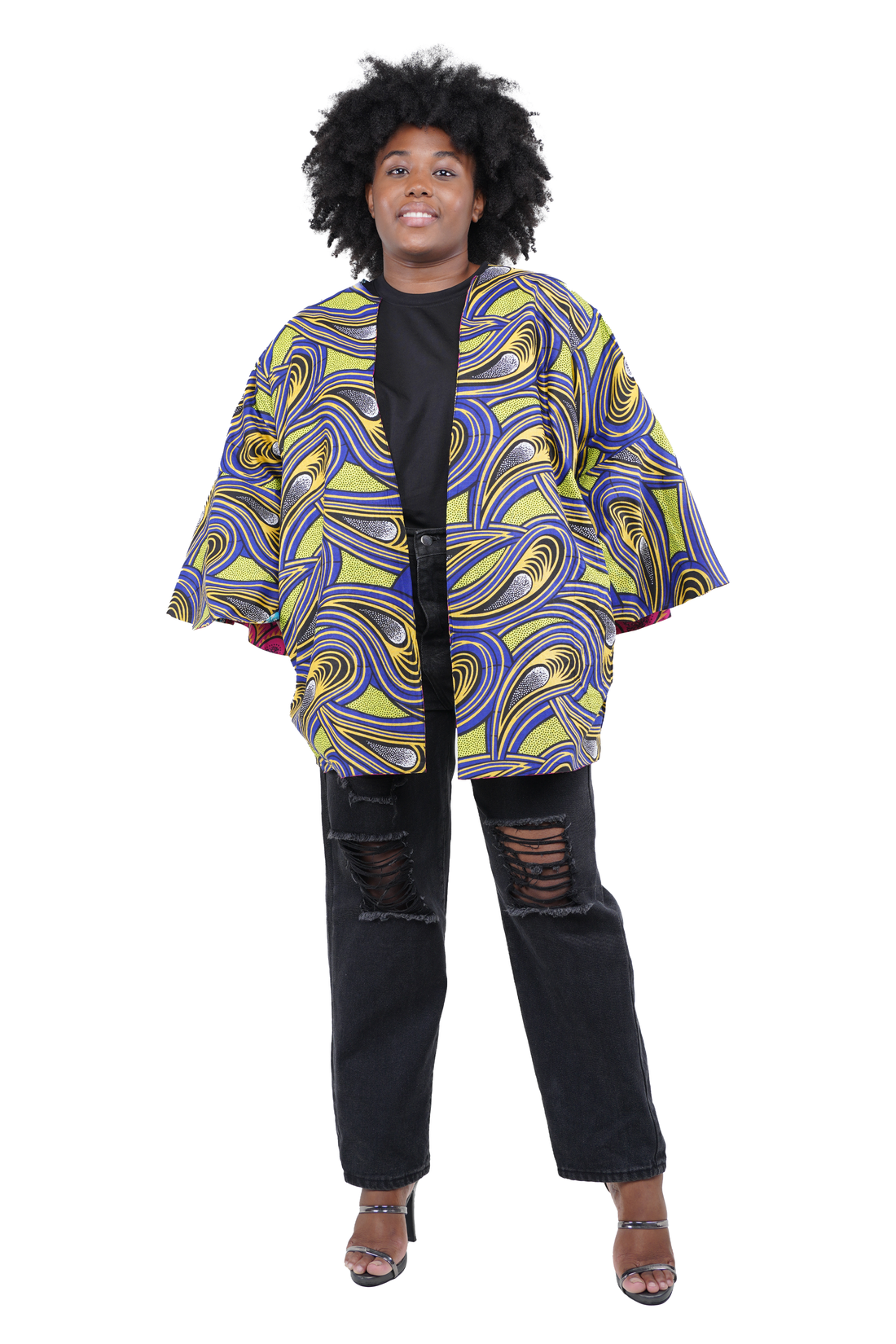 Reversible African Jacket Duster Short Coat Afrocentric Attire for Women