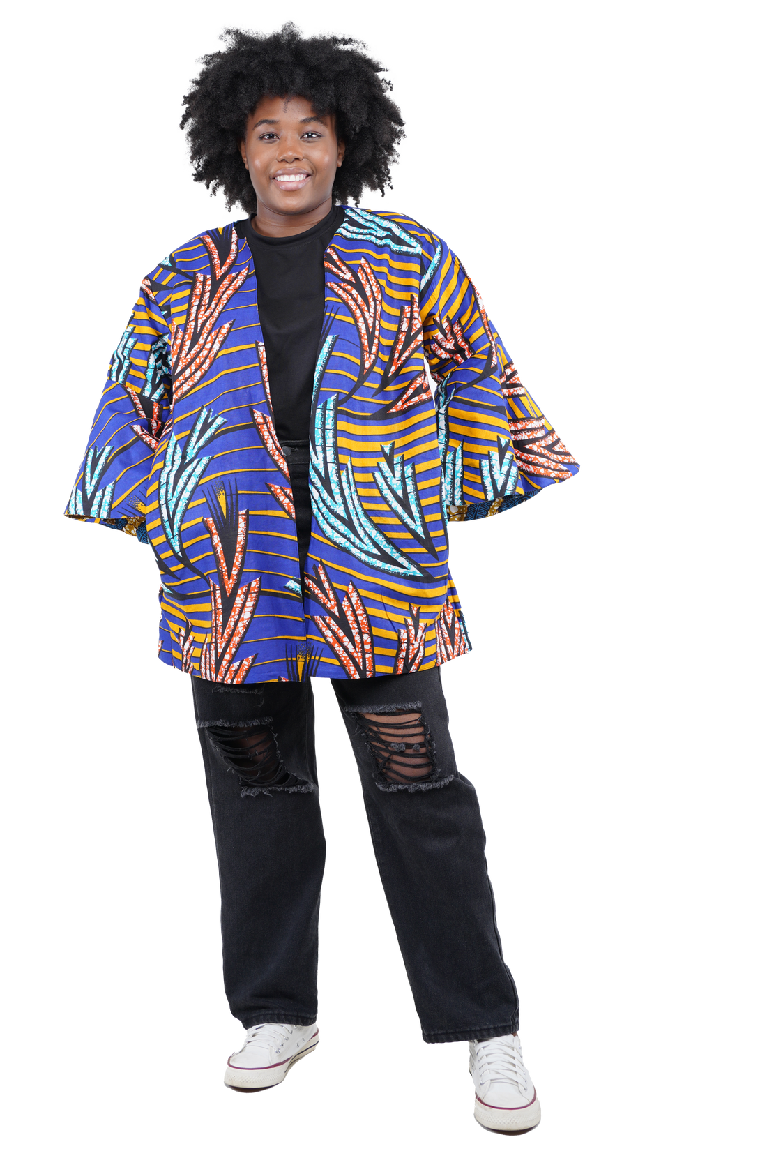Reversible African Jacket Duster Short Coat Afrocentric Attire for Women