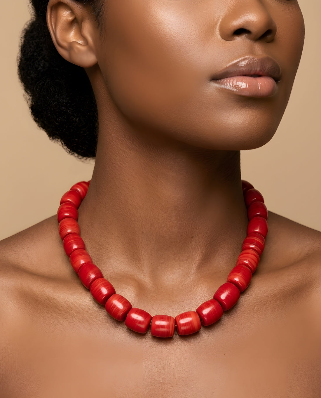 Cylindrical Bead Statement Necklace | Modern Barrel Bead Choker