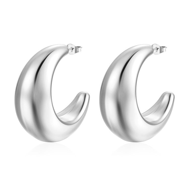 High-end Feel Oversized Crescent Hollow Earrings