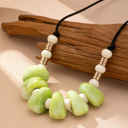 Green Beaded Statement Necklace