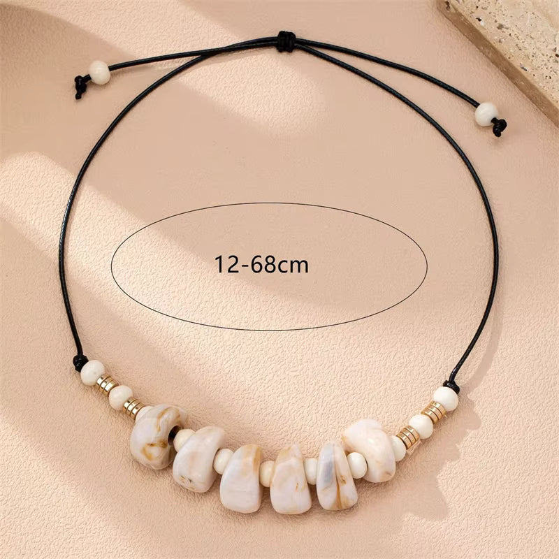 White Beaded Statement Necklace