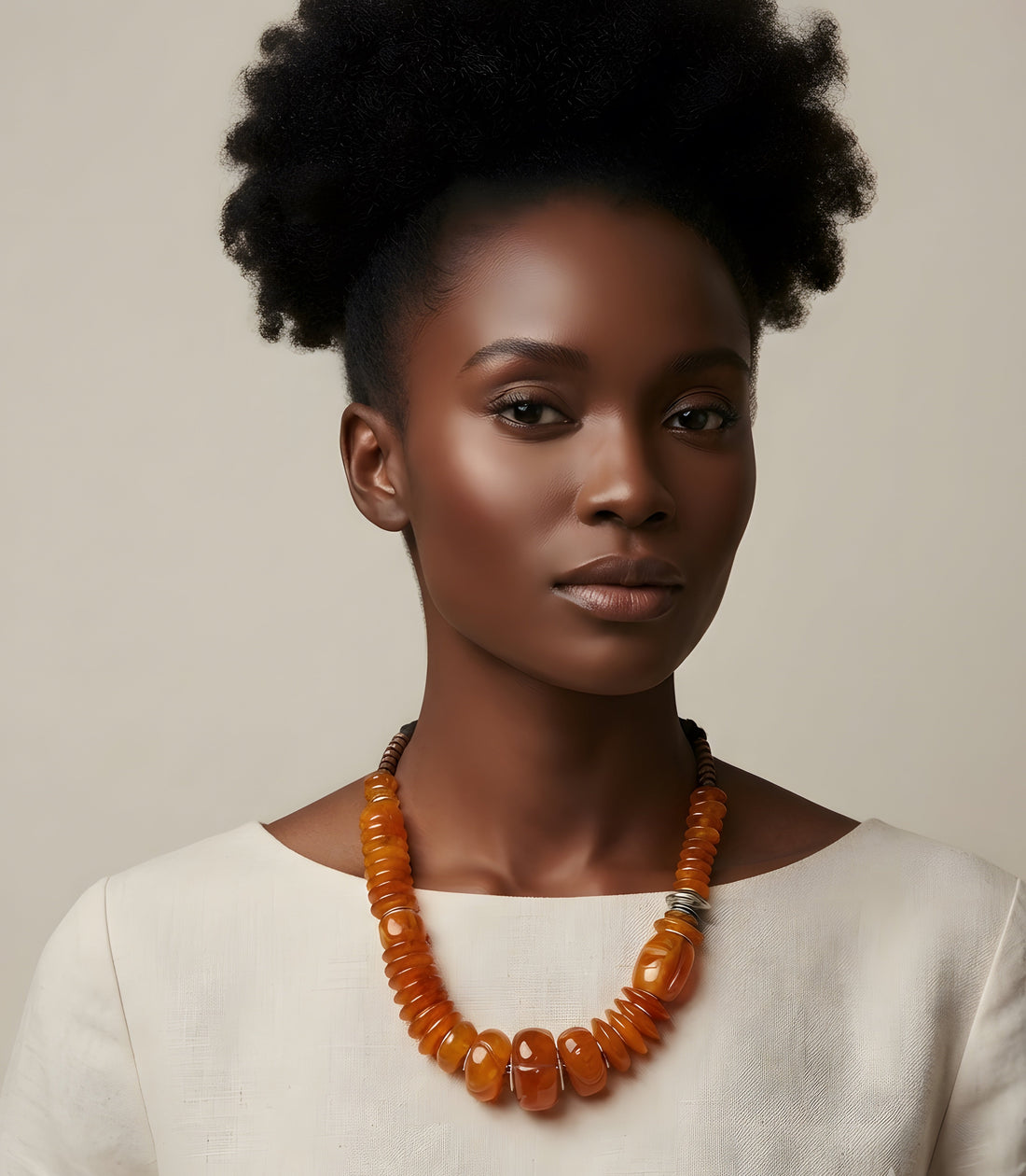 Yellow Acrylic Chunky Beaded Statement Necklace