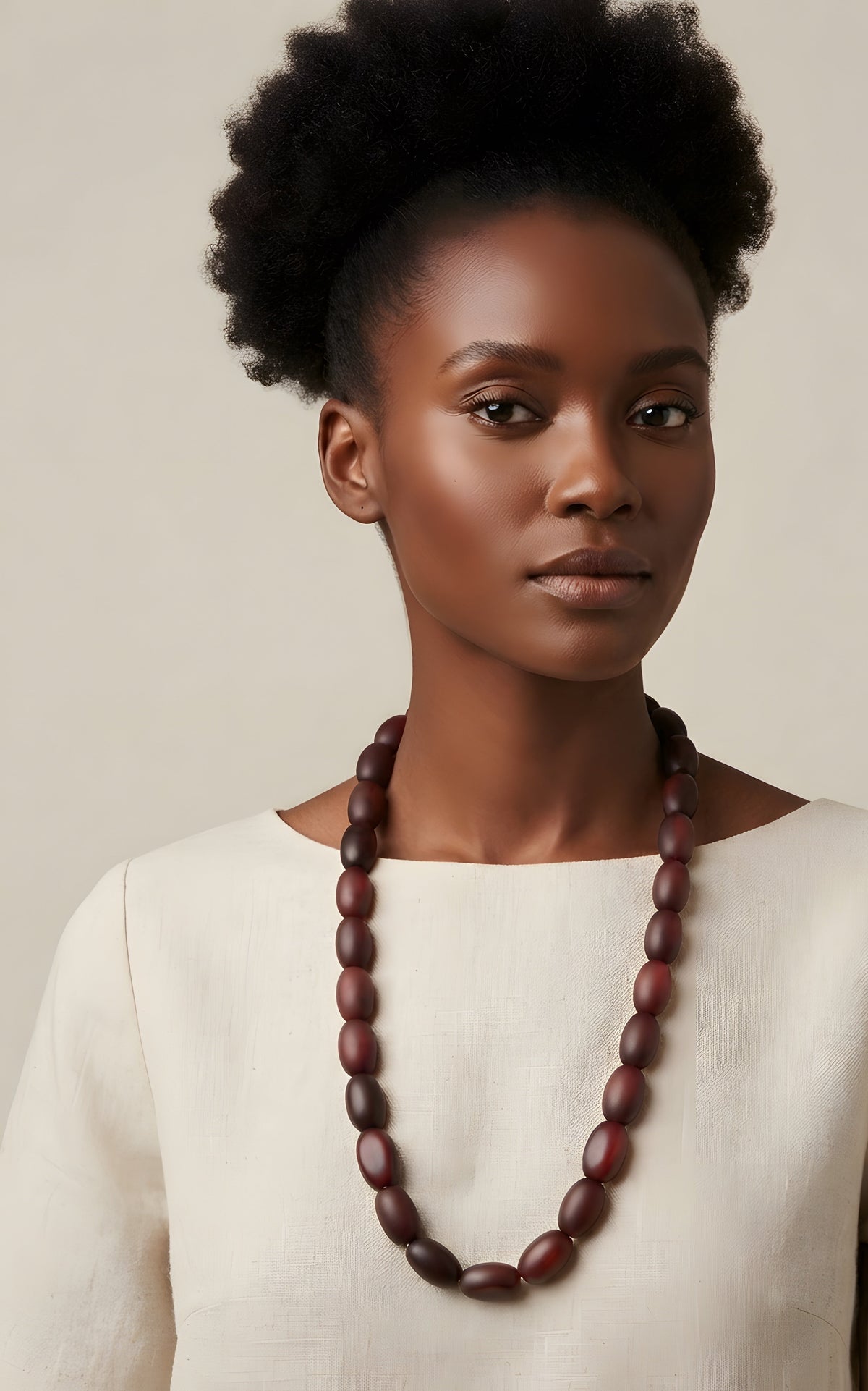 Burgundy Beaded Statement Necklace