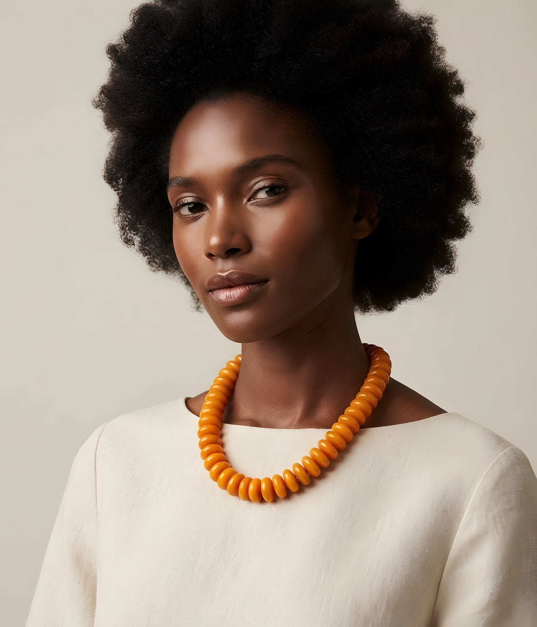 Yellow Acrylic Chunky Beaded Statement Necklace