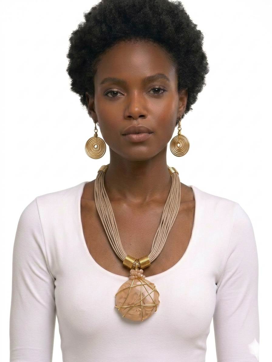 African Statement Necklace and Earrings Set for Women | Various Colors