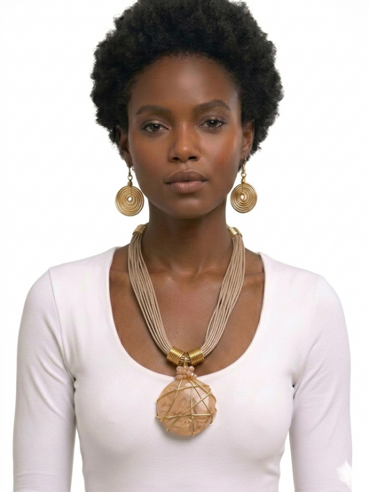 African Statement Necklace and Earrings Set for Women | Various Colors