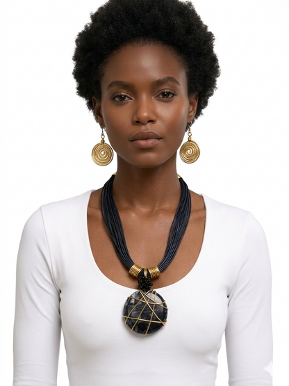 African Statement Necklace and Earrings Set for Women | Various Colors