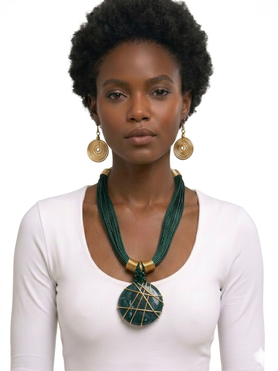 African Statement Necklace and Earrings Set for Women | Various Colors