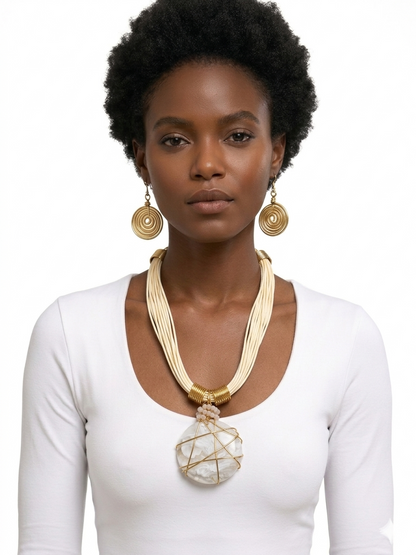 African Statement Necklace and Earrings Set for Women | Various Colors