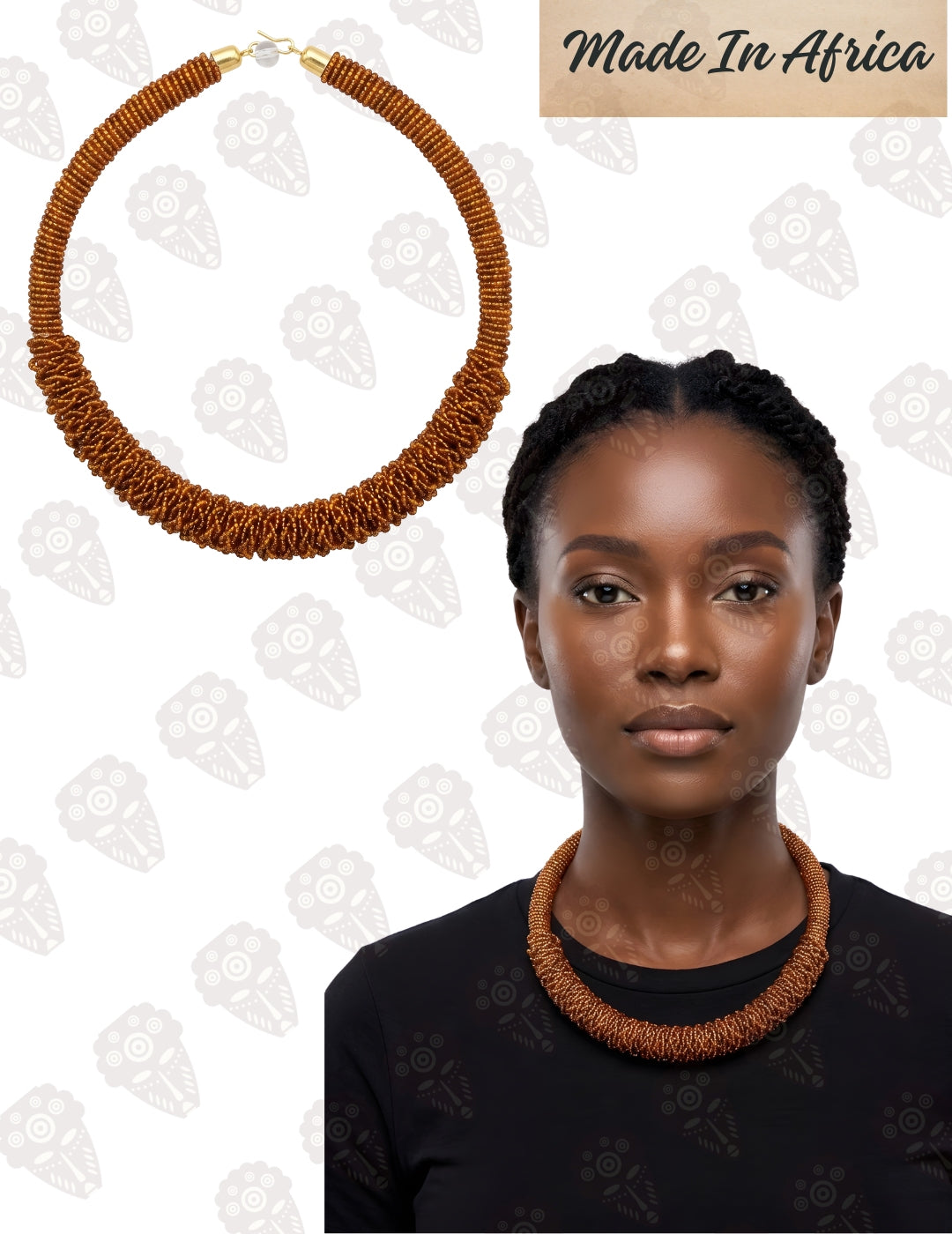 Handcrafted African Beaded Statement Necklace | 5 Colors