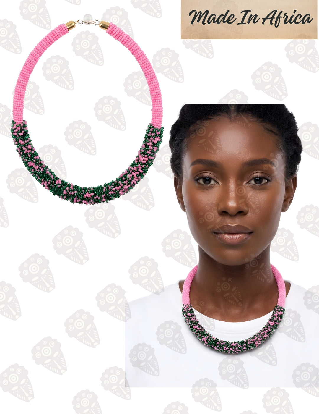 Handcrafted African Beaded Statement Necklace | 5 Colors