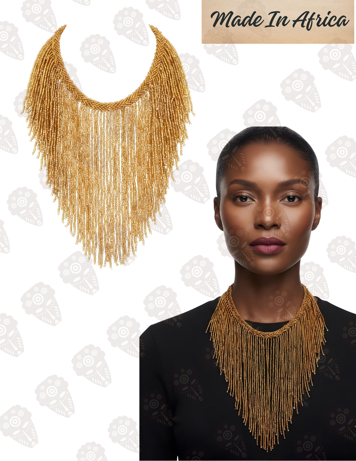 Handcrafted African Beaded Statement Necklace | 6 Colors