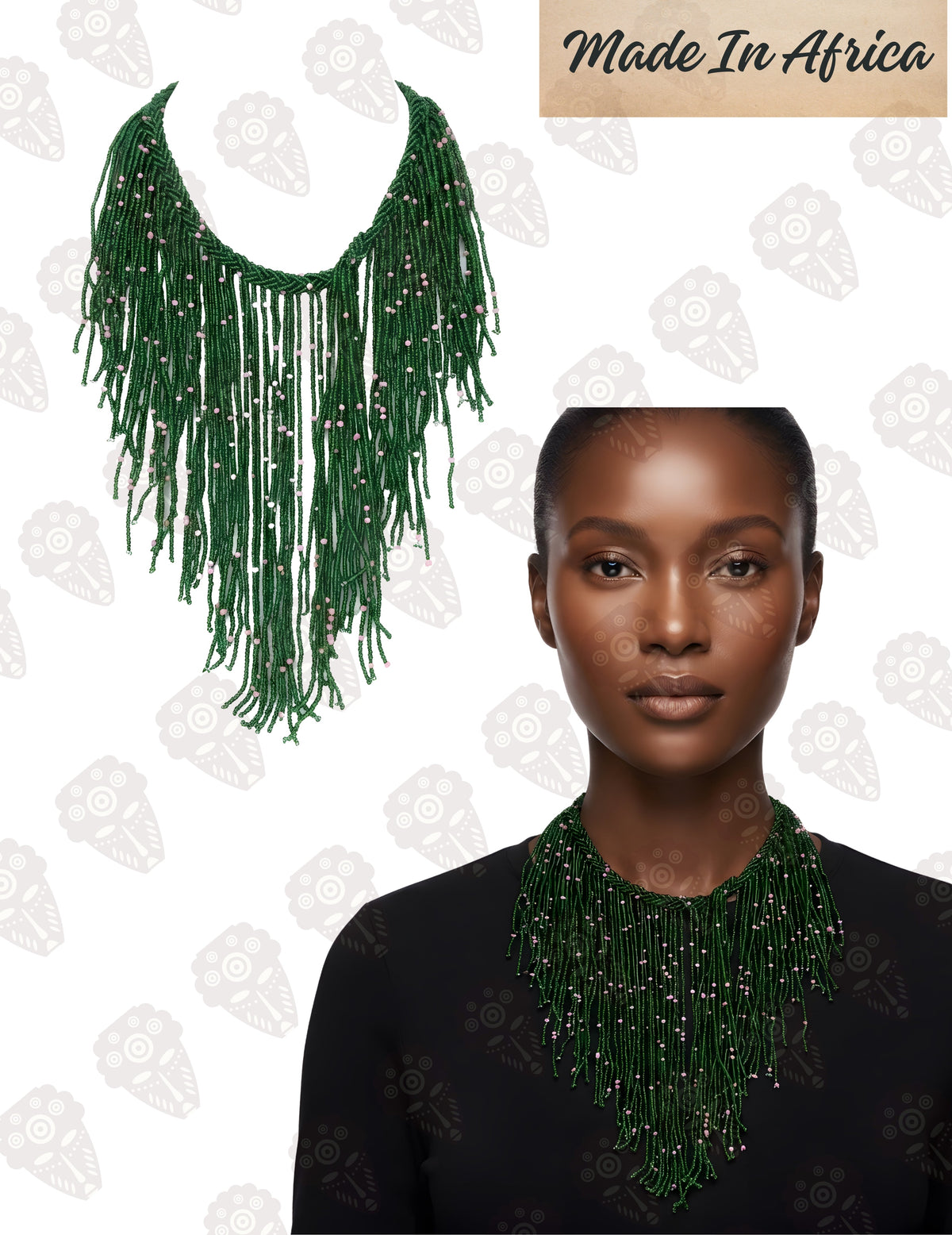 Handcrafted African Beaded Statement Necklace | 6 Colors