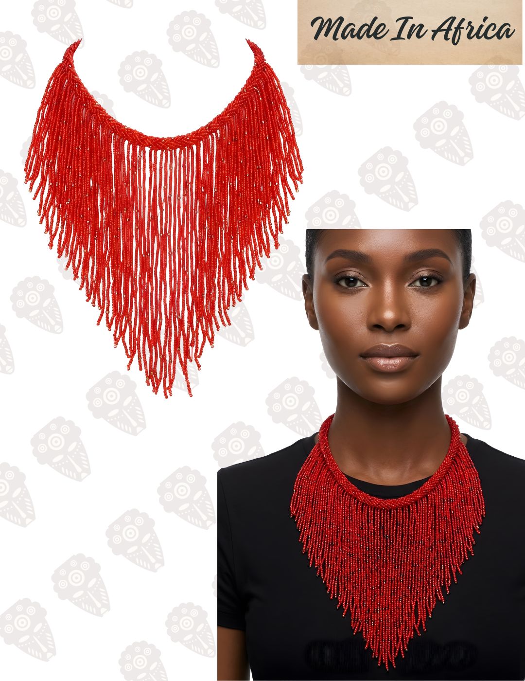 Handcrafted African Beaded Statement Necklace | 6 Colors
