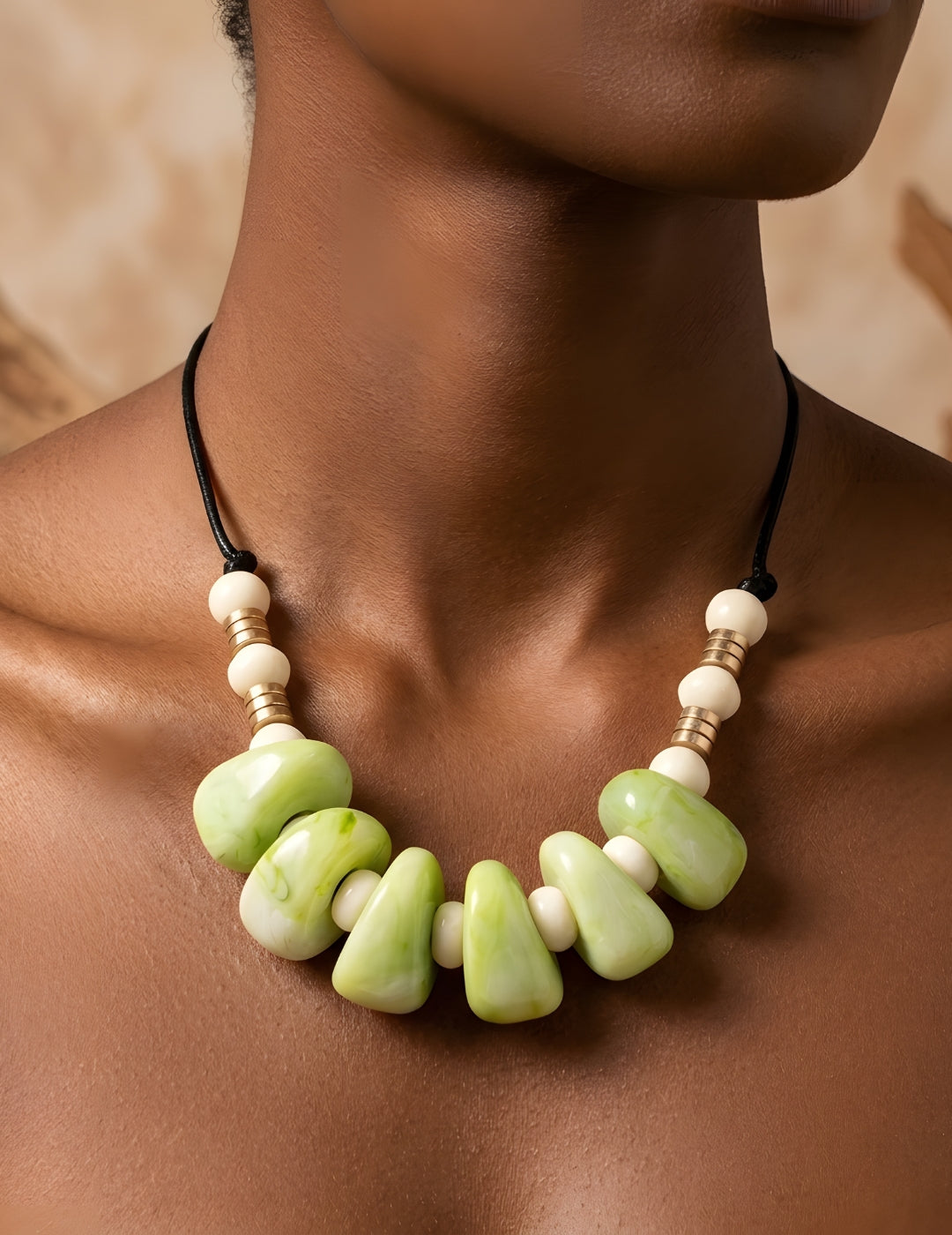 Green Beaded Statement Necklace