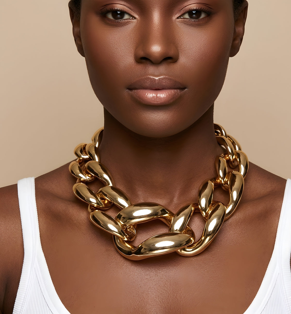 Exaggerated Large Thick Chain Necklace | Pack of Two