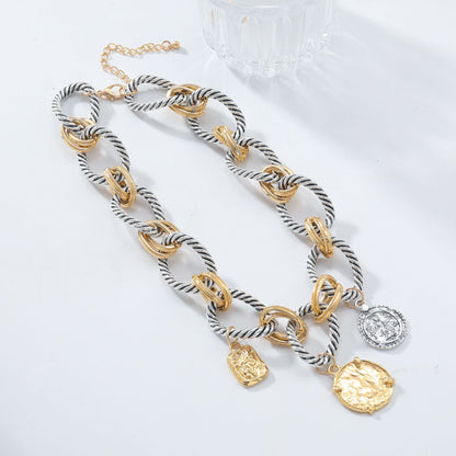 Vintage Metal Alloy Thick Chain Necklace