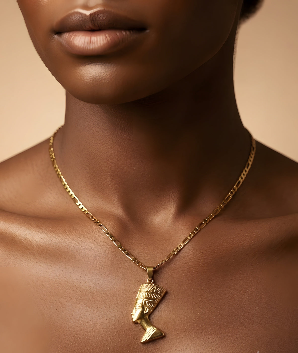 Gold-Tone Nefertiti Pendant Necklace