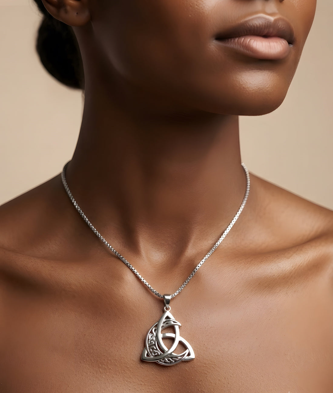 Stainless Steel Moon Crescent Pendant Necklace