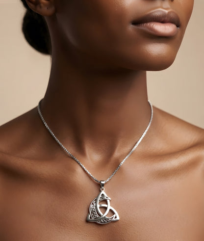 Stainless Steel Moon Crescent Pendant Necklace