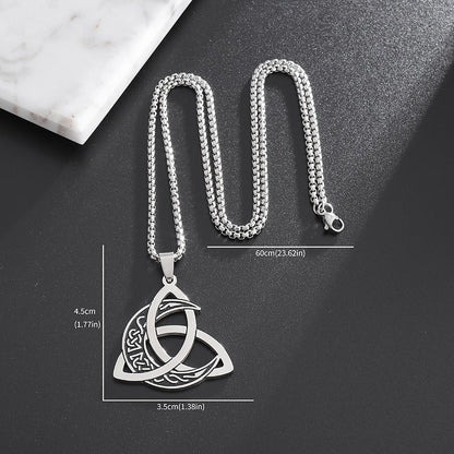 Stainless Steel Moon Crescent Pendant Necklace