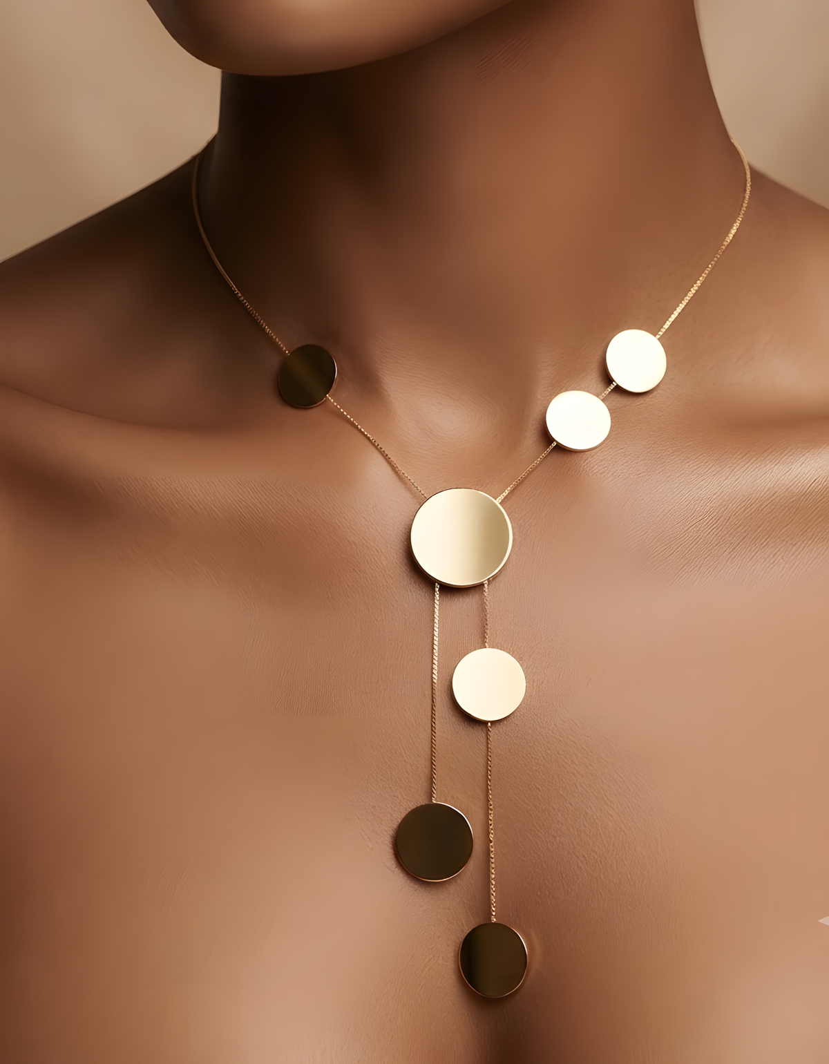 Geometric Round Necklace With a Smooth Brushed Surface