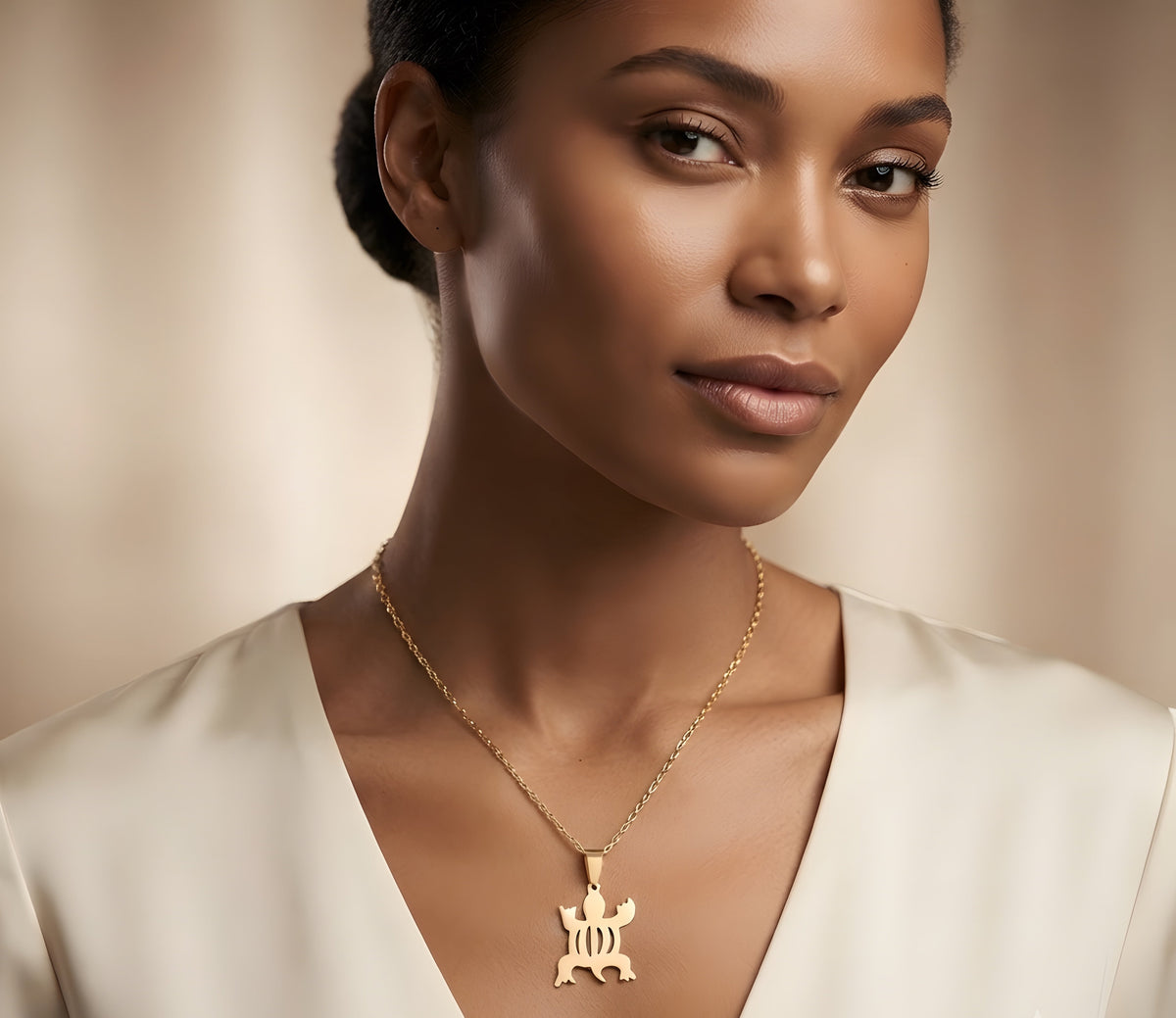 Denkyem Adinkra Symbol Pendant Necklace