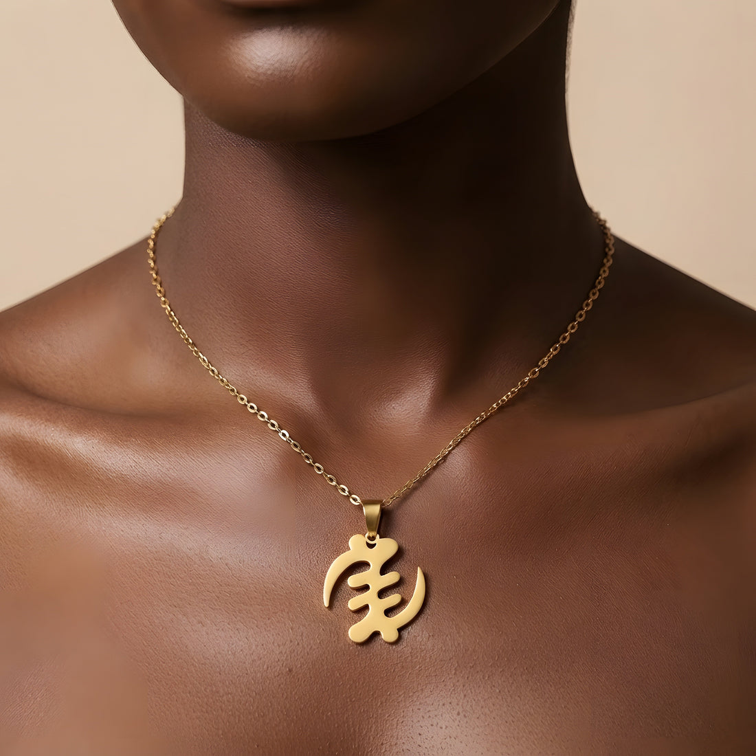 Gye Nyame Adinkra Symbol Pendant Necklace