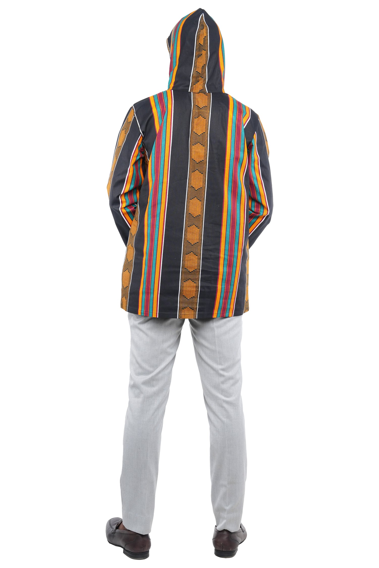 African print zipper hoodie for men 100% cotton