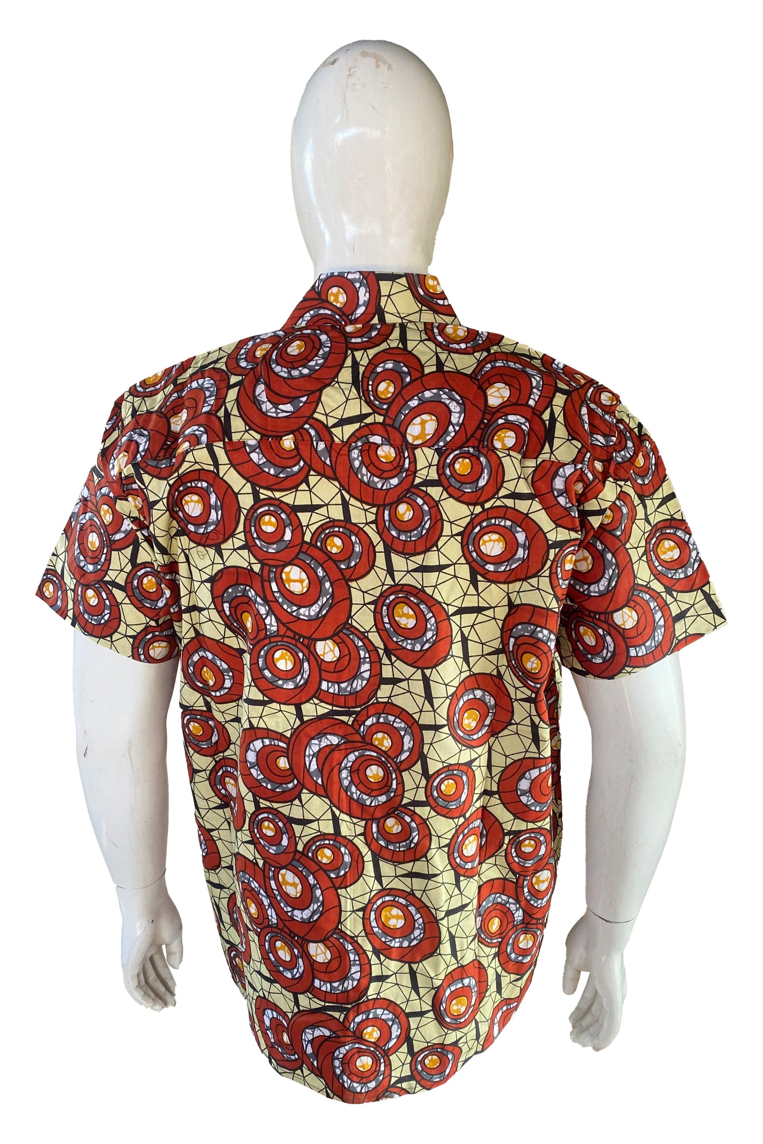 African Button Down Shirt for Men | Patch Pocket – Cotton Short Sleeve Top