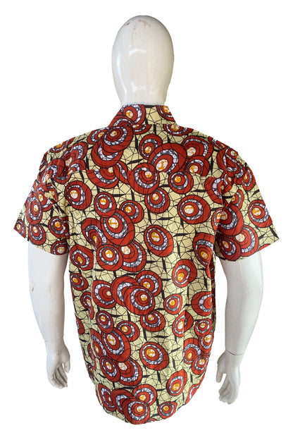 African Button Down Shirt for Men | Patch Pocket – Cotton Short Sleeve Top