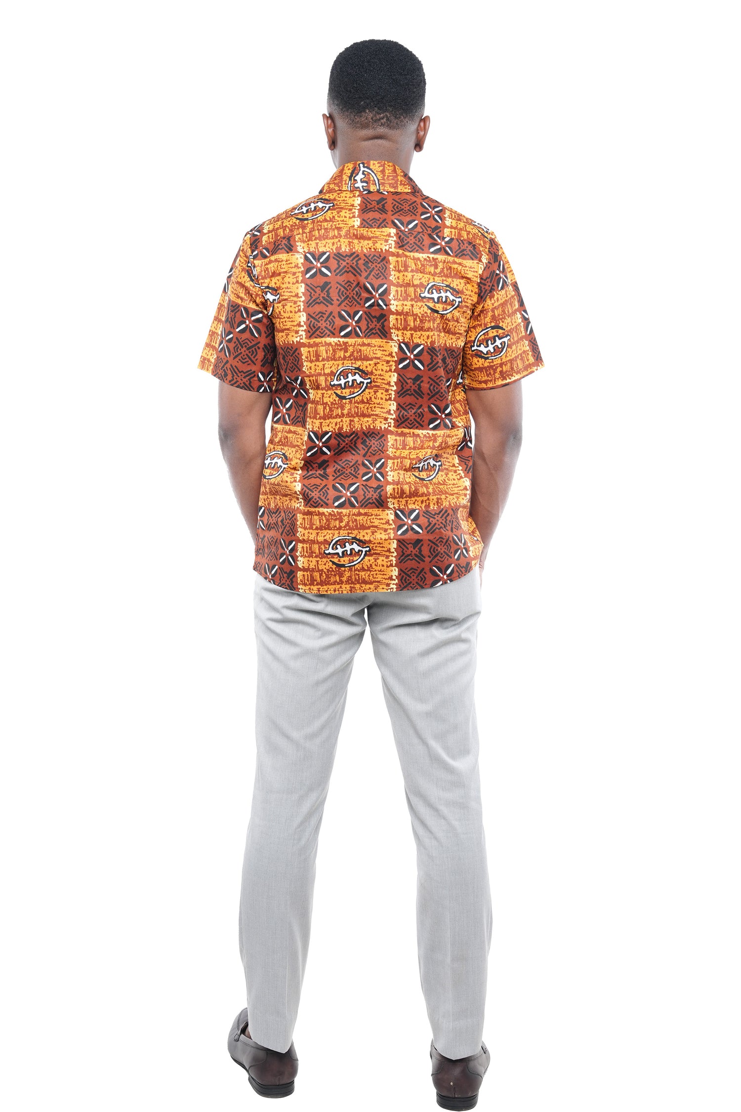 african dress shirt African Button Down Shirt for Men – Short Sleeve Cotton Top (M–3XL) – Satsuma African Clothing