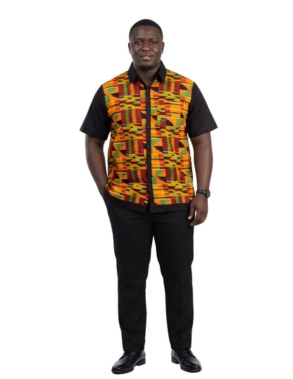 African Button Down Shirt for Men | Patch Pocket – Cotton Short Sleeve