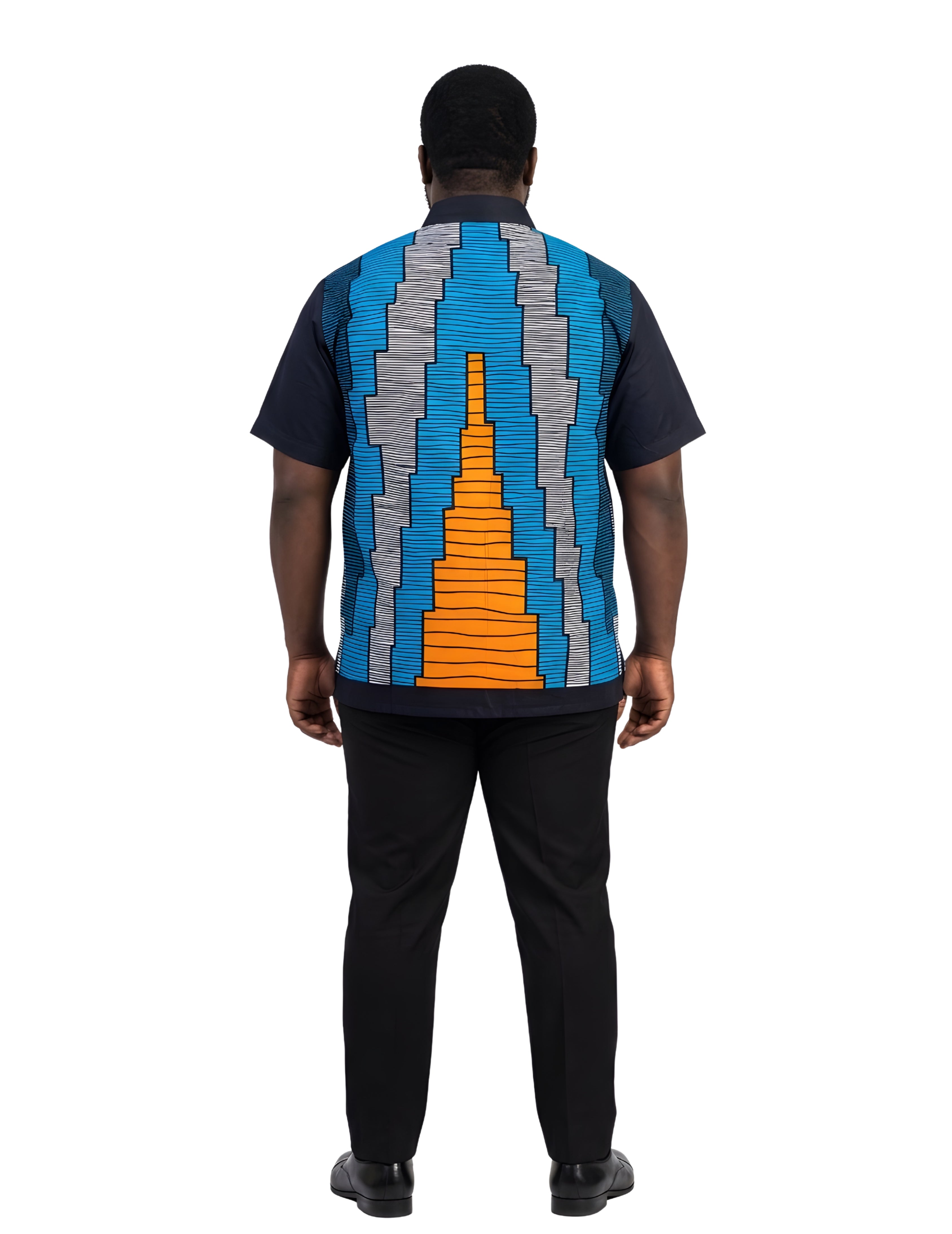 African Button Down Shirt for Men | Patch Pocket – Cotton Short Sleeve