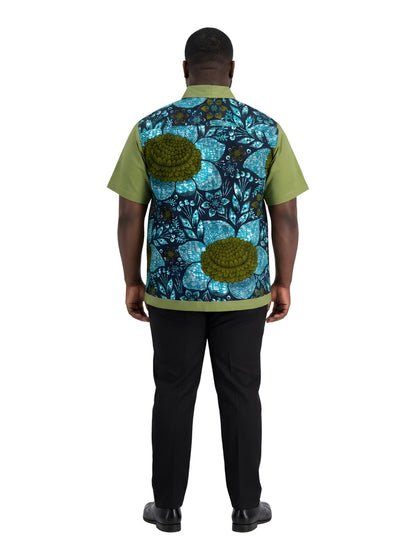 African Button Down Shirt for Men | Patch Pocket – Cotton Short Sleeve