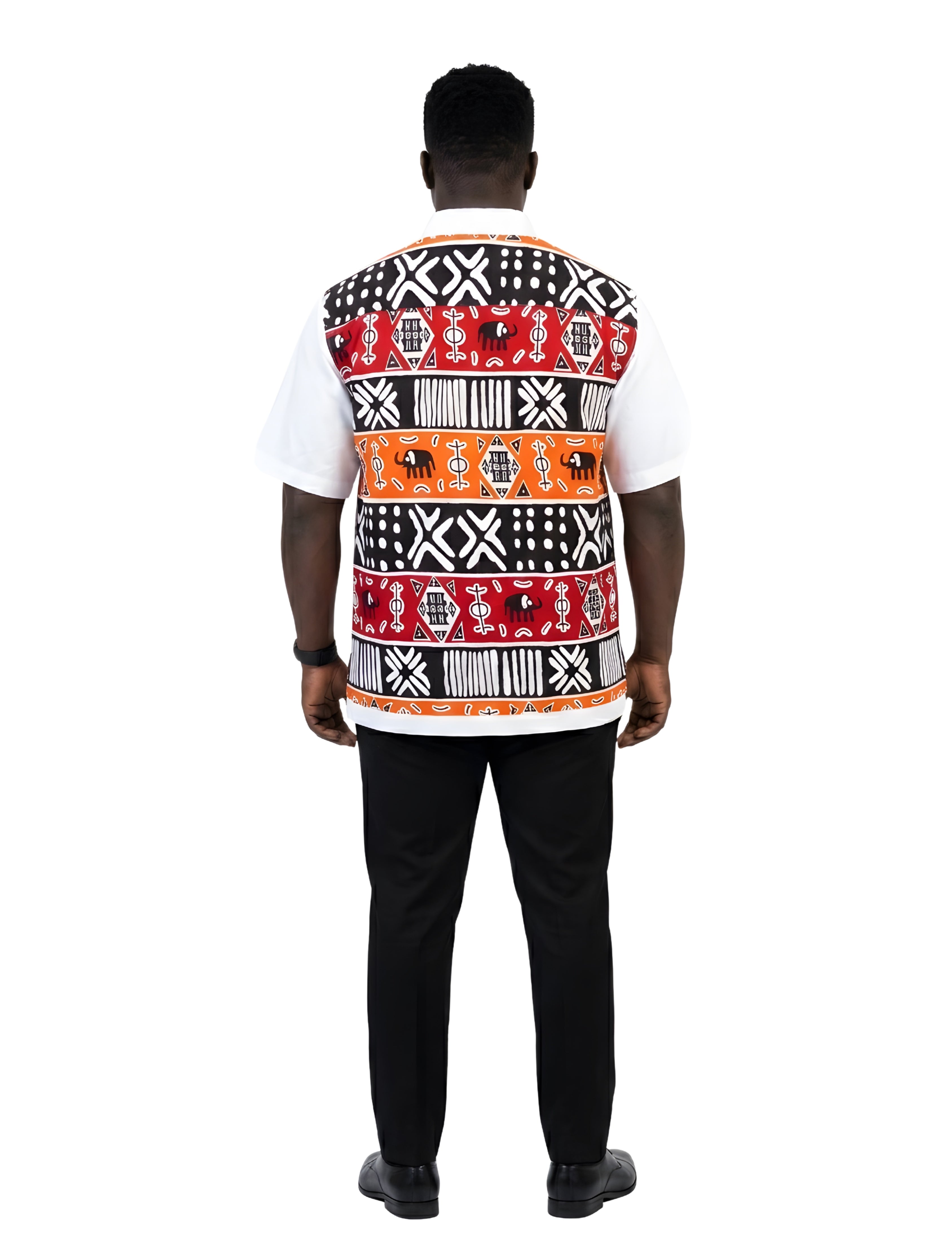 African Button Down Shirt for Men | Patch Pocket – Cotton Short Sleeve
