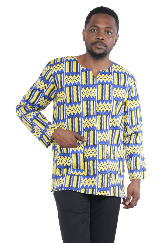 Men's African Print Long Sleeves Shirt