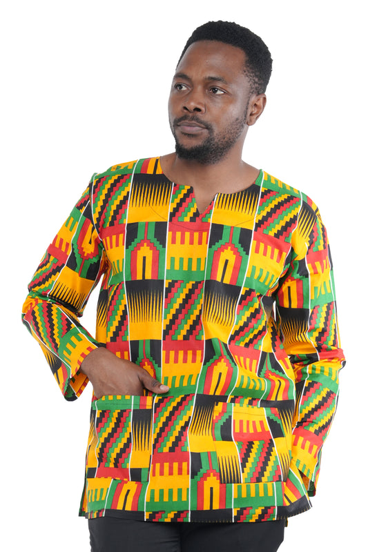 Men's African Print Long Sleeves Shirt