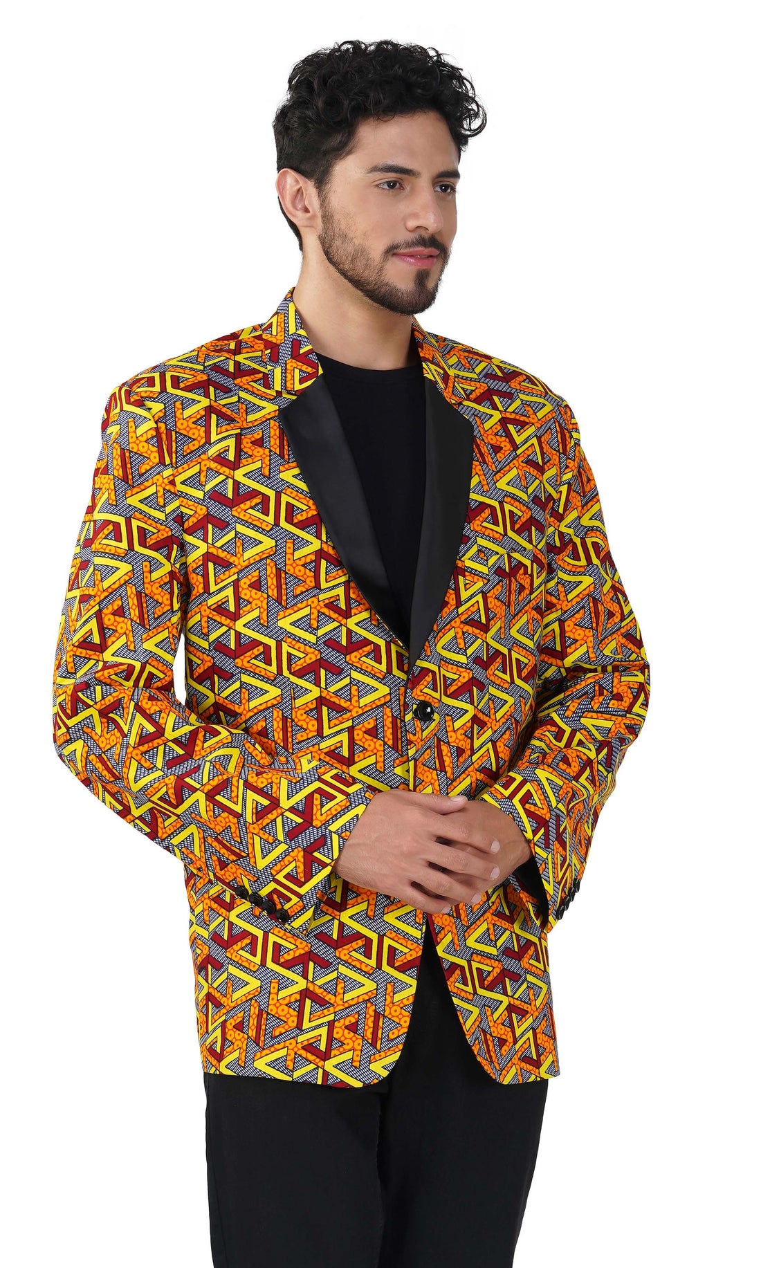African Print Blazer Jacket for Men, 100% Cotton, Lined, Traditional Dashiki