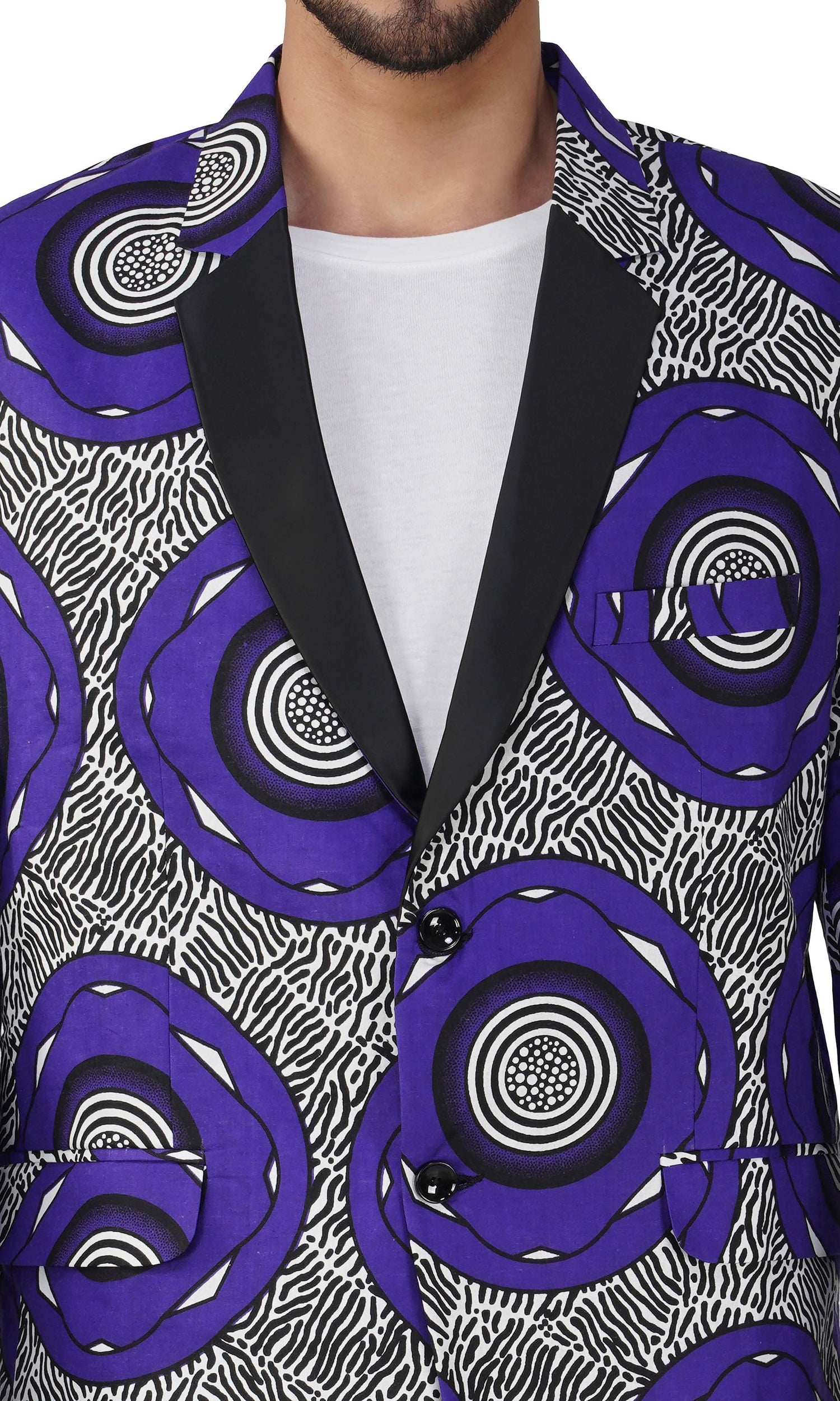 African Print Blazer Jacket for Men, 100% Cotton, Lined, Traditional Dashiki