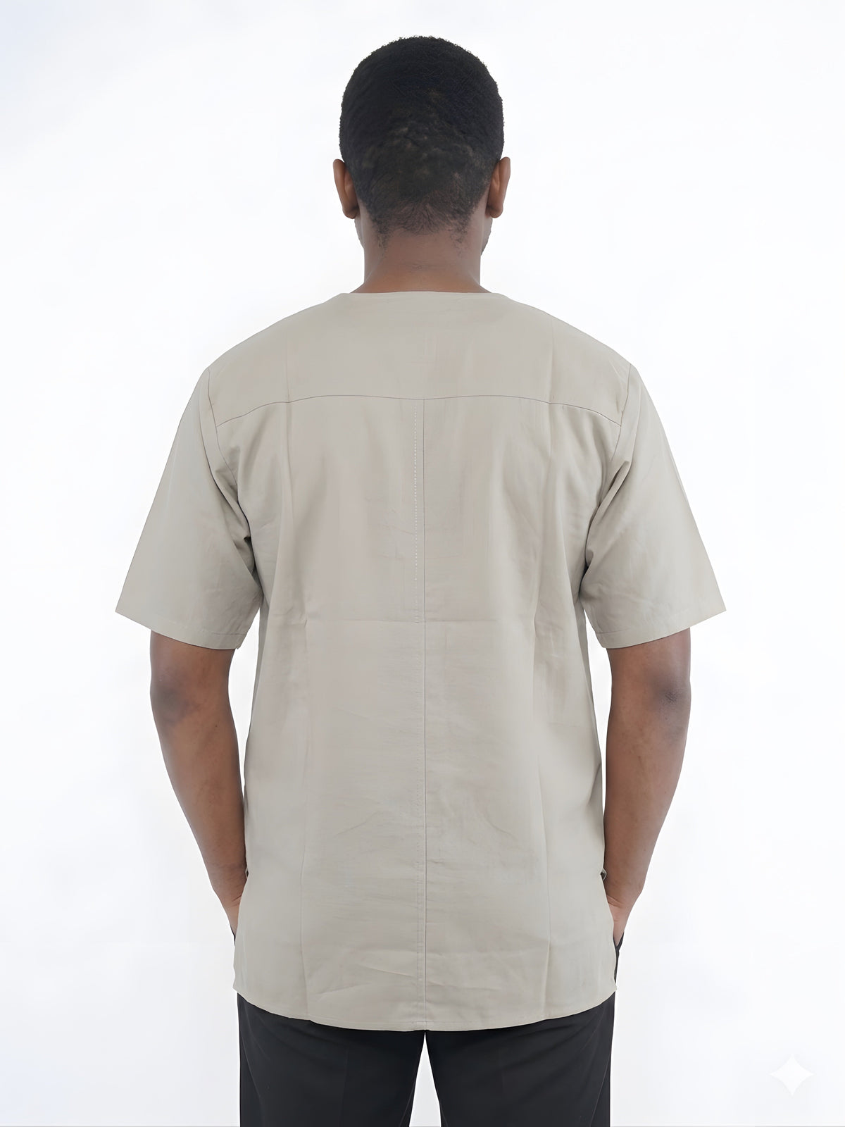 Off White Embroidered Dashiki For Men
