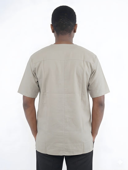 Off White Embroidered Dashiki For Men